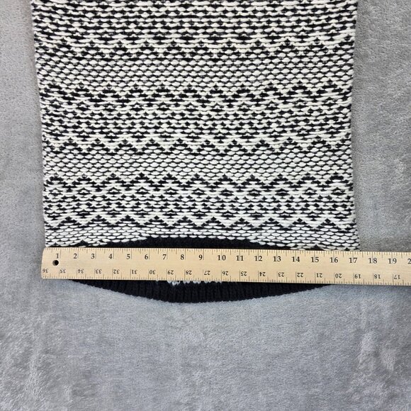 Ann Taylor Sweater Womens XS Black White Wool Blend Crewneck Hi Low Pattern Knit - Picture 8 of 11